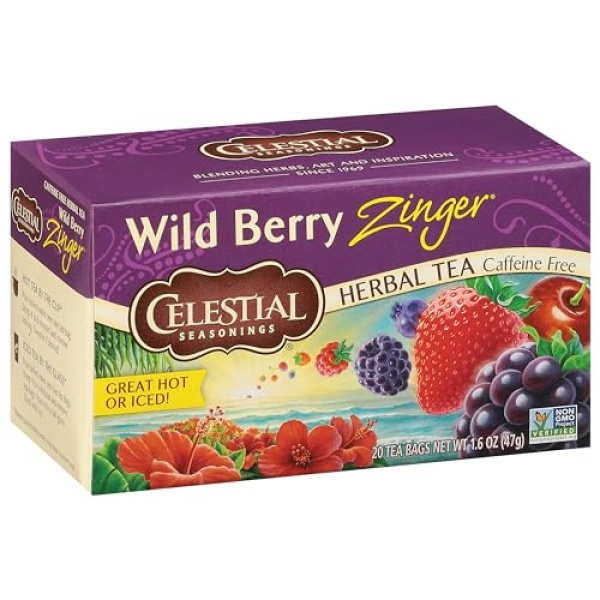 Celestial Wild Berry Zinger Herbal Tea, 20 Bags