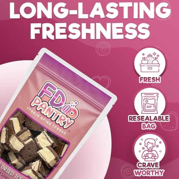 Vanilla Freeze-Dried Ice Cream Bites - 70g Resealable Pack