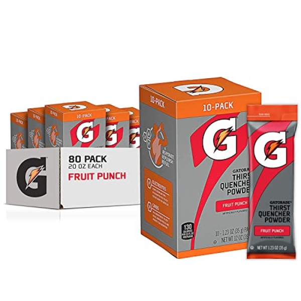 Gatorade Thirst Quencher Powder, Fruit Punch, 35g, 80 Pack