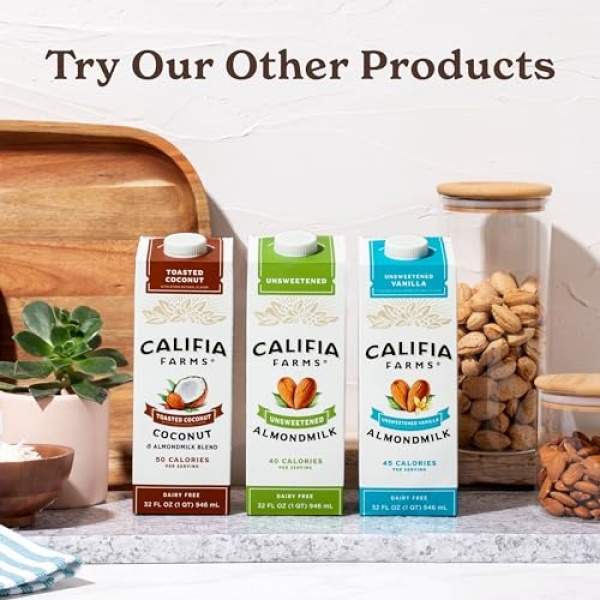 Califia Farms Unsweetened Almond Milk, 946ml (Pack of 6)