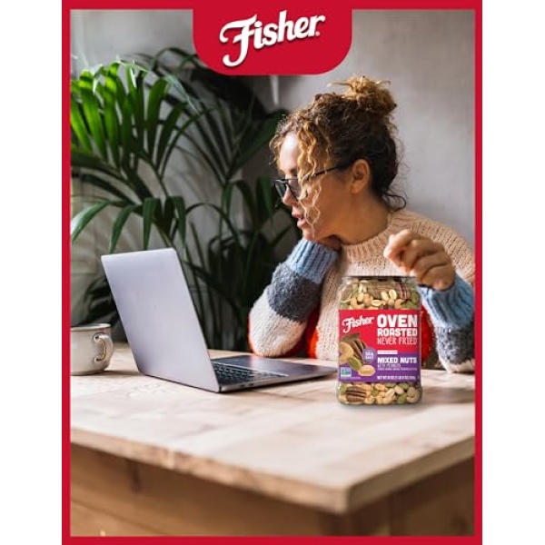 Fisher Oven Roasted Mixed Nuts with Peanuts, 680g