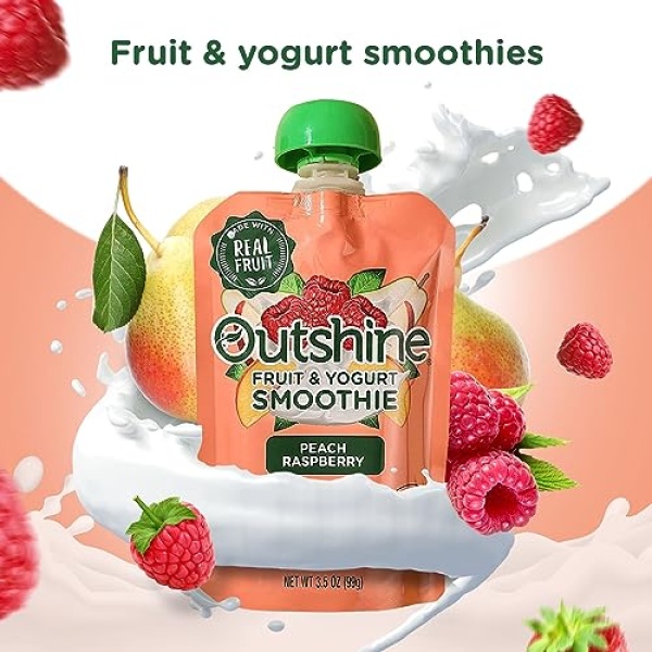 Outshine Peach Raspberry Yogurt Smoothie Pouches (24)