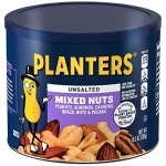 PLANTERS Roasted Unsalted Mixed Nuts, 292g Canister