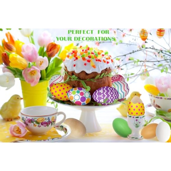 Wooden Fake Eggs, Life Size, 5.8 cm (12-Pack)