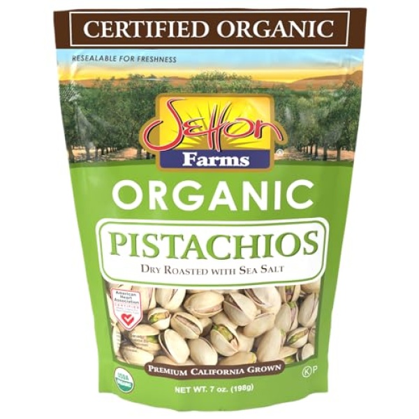 Setton Farms Organic Pistachios, Dry Roasted, 198g Bag