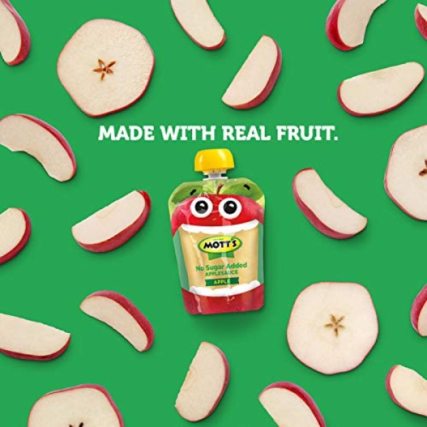 Mott's No Sugar Added Applesauce, 90g Pouches, 48 Count