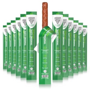 Mission Meats Grass Fed Beef Sticks, Sugar Free, 28g, 12 Pack