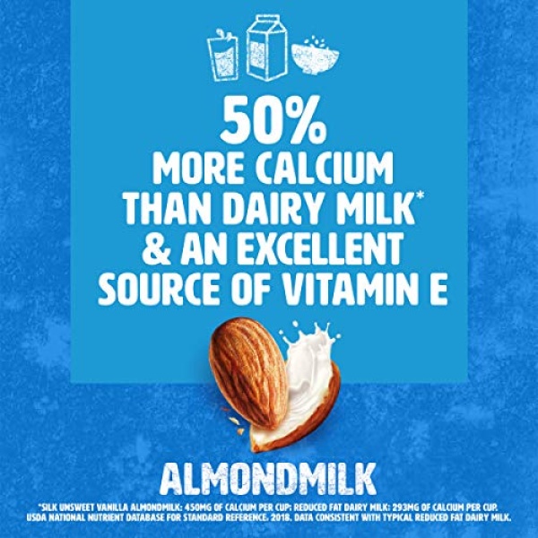 Silk Shelf-Stable Almond Milk, Unsweetened Vanilla, 946ml