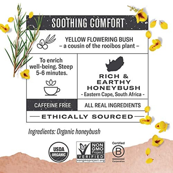 Numi Organic Honeybush Tea, 18 Bags, Caffeine Free