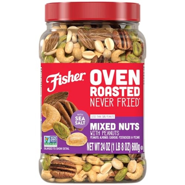 Fisher Oven Roasted Mixed Nuts with Peanuts, 680g