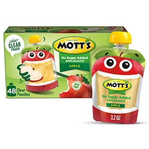 Mott's No Sugar Added Applesauce, 90g Pouches, 48 Count