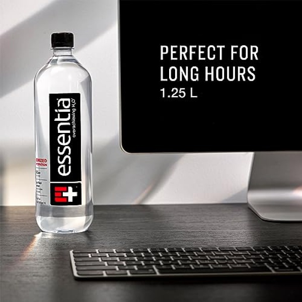 Essentia Water, pH 9.5+, Electrolytes, 1.25 L, 12 Pack
