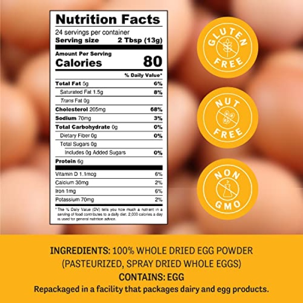 Judeeās Dried Whole Egg Powder - 312g - Gluten-Free
