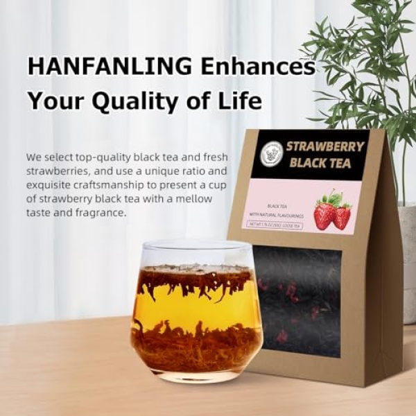 HANFANGLING Strawberry Black Tea, 100% Natural, 50g