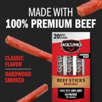 Jack Link's Original Beef Sticks, 20 Count, 26g Each