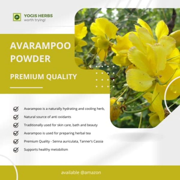YOGIS HERBS Premium Avarampoo Powder 454g (Pack of 1)