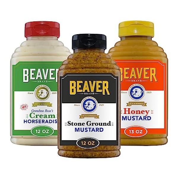 Beaver Condiments Variety Pack, 3 Hot & Honey Mustards