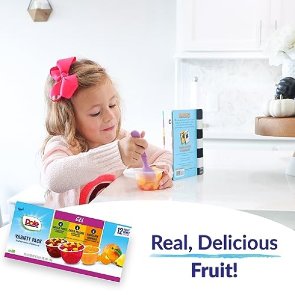Dole Fruit Bowls Gel Variety Pack, 12 Cups, 113g Each