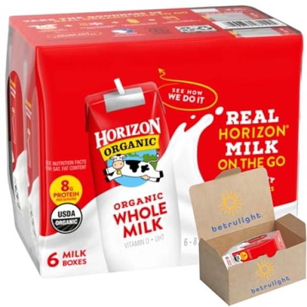 Horizon Organic Shelf-Stable Whole Milk, 237ml, 6 Pack