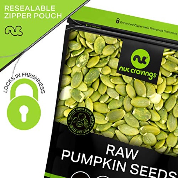 NUT CRAVINGS - Raw Pumpkin Seeds, Unsalted, Shelled, 454g