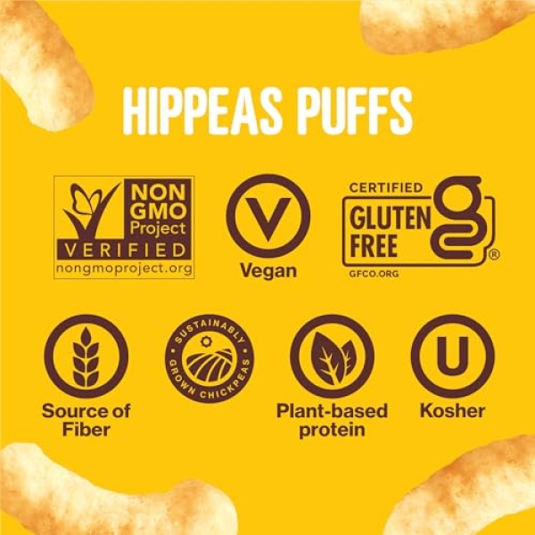 Hippeas Chickpea Puffs, Cheeze Variety Pack, 18 x 22g