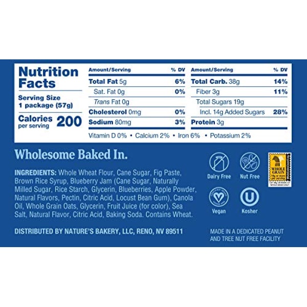 Nature's Bakery Whole Wheat Blueberry Fig Bars, 12 ct
