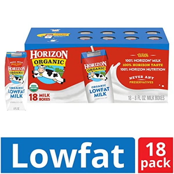 Horizon Organic 1% Low Fat Milk, 237ml (Pack of 18)
