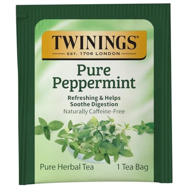 Twinings Pure Peppermint Tea Bags, 20 Count (Pack of 6)