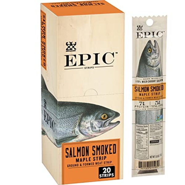 EPIC Smoked Salmon Strips, Wild Caught, 20 ct, 22.7g