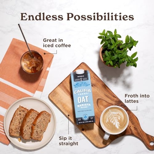 Califia Farms Oat Barista Blend Oat Milk, 946ml (6 Pack)