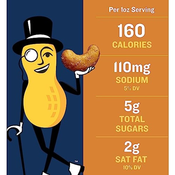 PLANTERS Deluxe Honey Roasted Cashews, 234g Canister