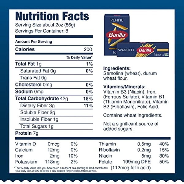 Barilla Penne & Spaghetti Pasta Variety Pack, 454g (8 Pack)