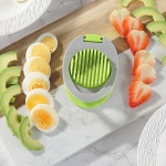 Egg Slicer with Stainless Steel Wire, Duotone Body (Grey+Green)