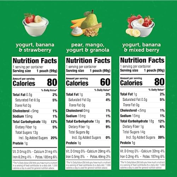 Beech-Nut Toddler Breakfast Pouches, Fruit & Yogurt, 18 Pack