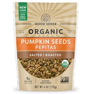 Good Sense Organic Roasted & Salted Pumpkin Seeds, 170g
