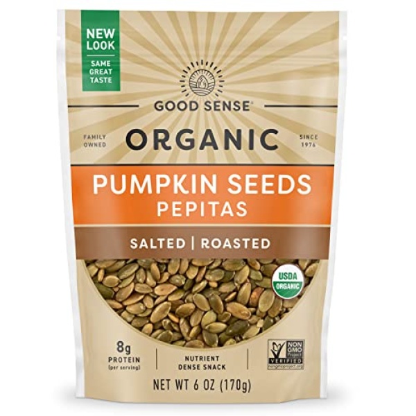 Good Sense Organic Roasted & Salted Pumpkin Seeds, 170g