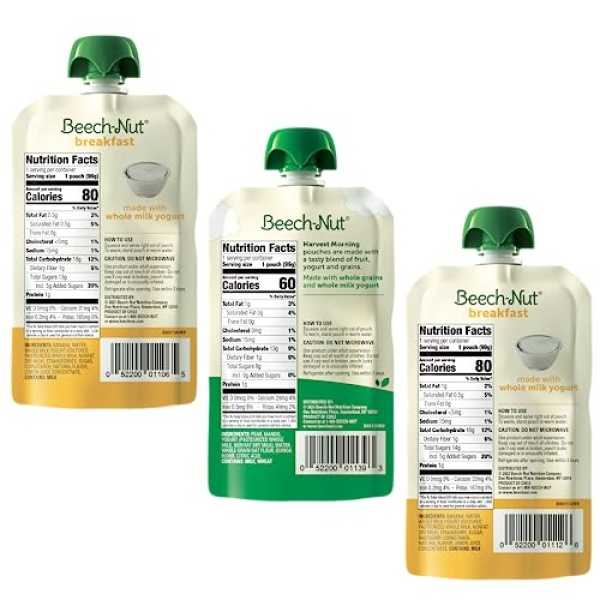Beech-Nut Toddler Breakfast Pouches, Fruit & Yogurt, 18 Pack