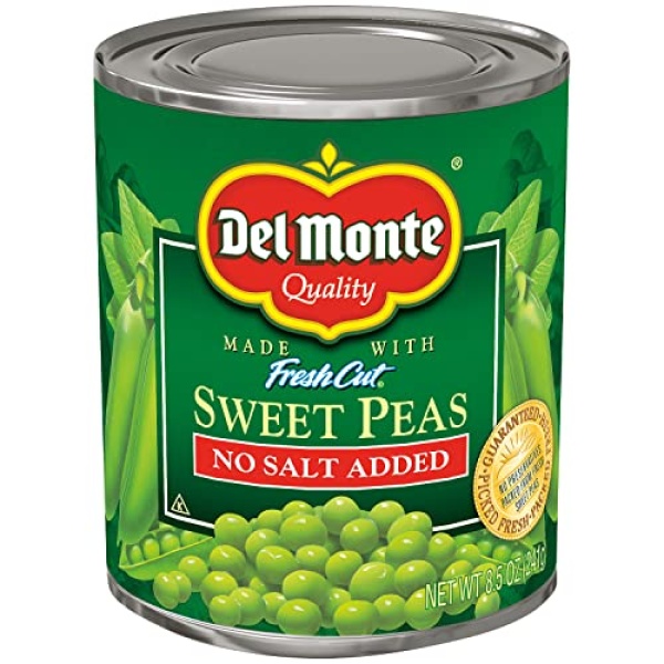 Del Monte No Salt Sweet Peas, 240g (Pack of 12)