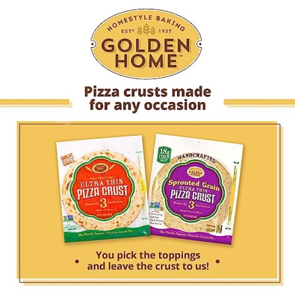 Golden Home Ultra Thin Pizza Crust, 30 cm (3 Pack)
