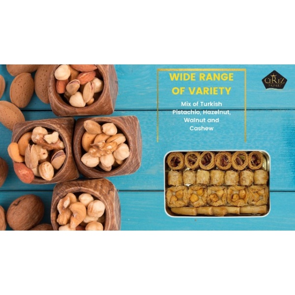 Cerez Pazari Assorted Baklava Gift Basket - 240g