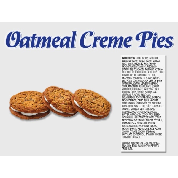 Little Debbie Oatmeal Crème Pies, 12 Cookies, 459g Box