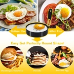 9 cm Egg Rings with Silicone Handle, Stainless Steel