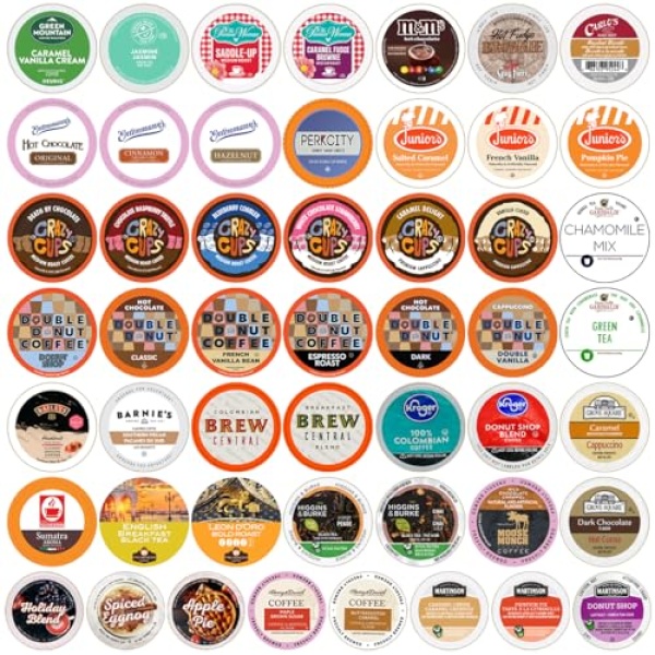 Variety Pack: Coffee, Tea & Hot Chocolate for Keurig, 50 Ct