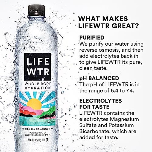 LIFEWTR Premium Water, 500ml Bottles, Pack of 12