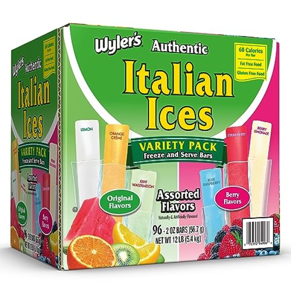 Wyler's Italian Ice Fat Freezer Bars, 56g, 96 count