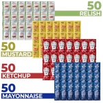 200 Grab-n-Go Condiment Packs (Ketchup, Mustard, Relish, Mayo)