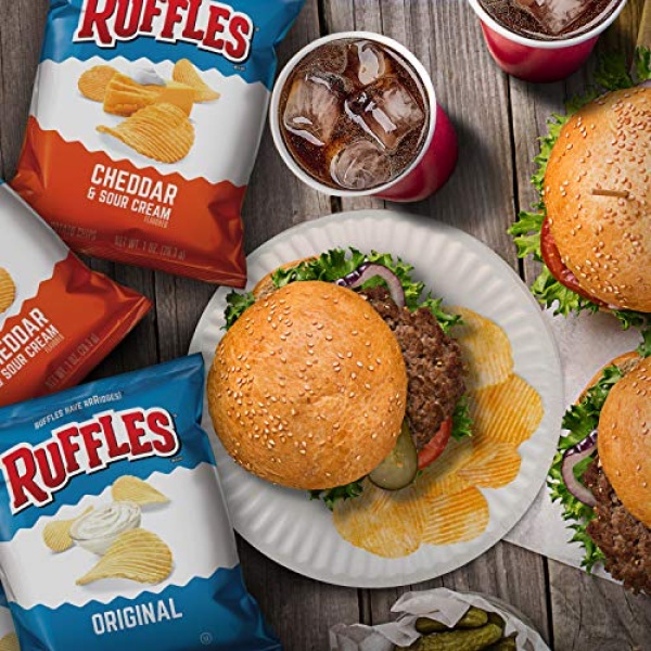Ruffles Potato Chips, Variety Pack, 28g (Pack of 40)