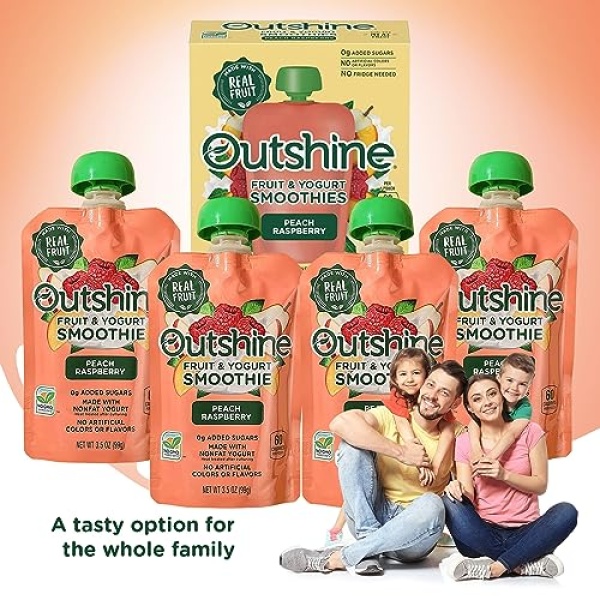Outshine Peach Raspberry Yogurt Smoothie Pouches (24)