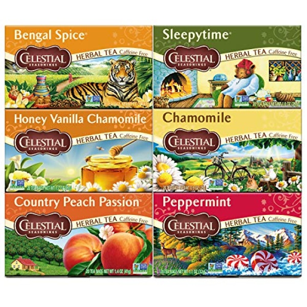 Celestial Seasonings Herbal Tea Variety Pack, 6x20 Bags