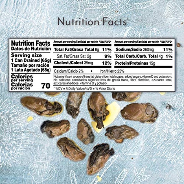 Roland Petite Smoked Oysters in Oil, 85g Tin, Pack of 10